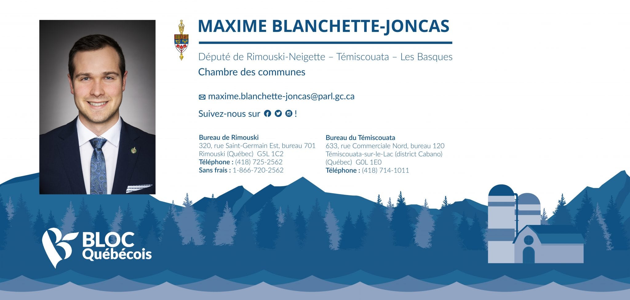 Bannière Député Bloc Québécois Maxime Blanchette-Joncas